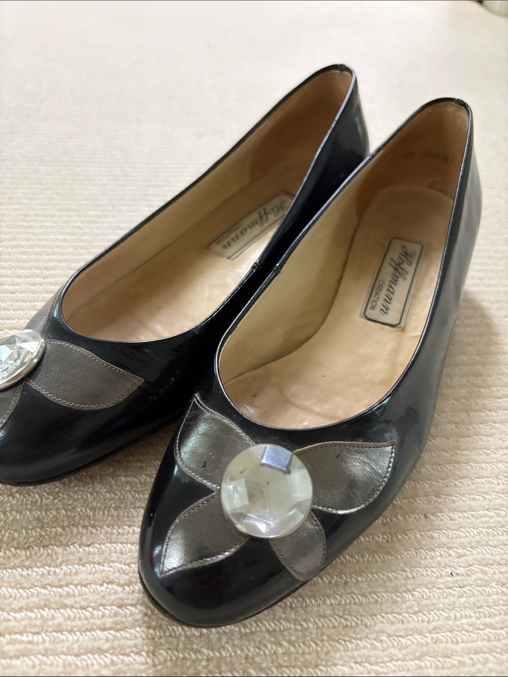 Hoffmann Creations Vintage Black Patent Leather Women's Low Heel Pump